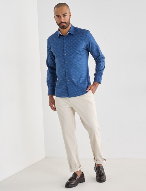 Laidlaw + Leeds Cubic Print Long Sleeve Shirt, Light Blue product photo View 03 L