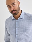 Laidlaw + Leeds Geo Ditsy Long Sleeve Shirt, White product photo View 04 S