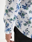 Laidlaw + Leeds Floral All Over Print Long Sleeve Shirt, White product photo View 05 S