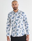 Laidlaw + Leeds Floral All Over Print Long Sleeve Shirt, White product photo View 06 S
