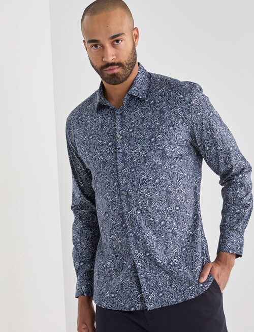 Laidlaw + Leeds Floral Text All Over Print, Navy product photo