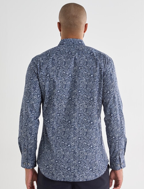 Laidlaw + Leeds Floral Text All Over Print, Navy product photo View 02 L