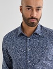 Laidlaw + Leeds Floral Text All Over Print, Navy product photo View 04 S