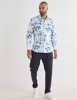 Laidlaw + Leeds Floral All Over Print Long Sleeve Shirt, White product photo View 03 S