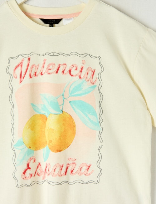 Sleep Squad Valencia Oranges Knit Short PJ Set, Vanilla, 8-16 product photo View 02 L