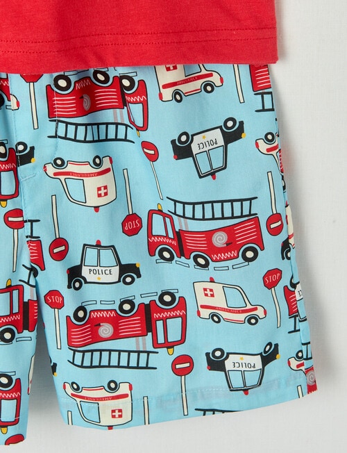 Sleep Mode Emergency Knit & Woven PJ Set, Red, 2-8 product photo View 03 L