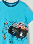 Sleep Mode Monster Trucks Knit & Woven PJ Set, Blue, 2-8 product photo View 02 S