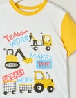 Sleep Mode Team Work Knit & Woven PJ Set, Yellow, 2-8 product photo View 02 S