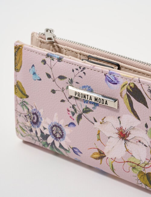 Pronta Moda Floral Med Wallet, Pink product photo View 05 L