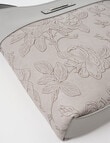 Pronta Moda Flora Embossed Crossbody Bag, Grey product photo View 05 S