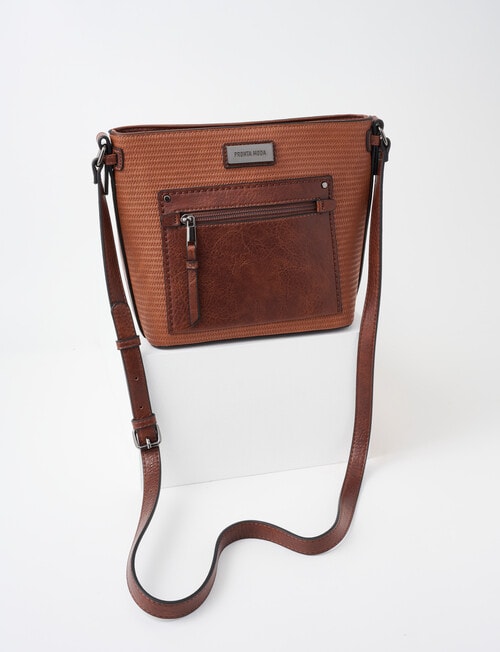 Pronta Moda Seagrass Crossbody Bag, Brown product photo