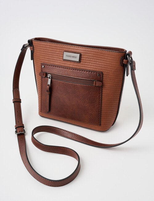 Pronta Moda Seagrass Crossbody Bag, Brown product photo View 03 L