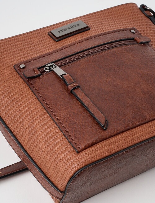 Pronta Moda Seagrass Crossbody Bag, Brown product photo View 05 L