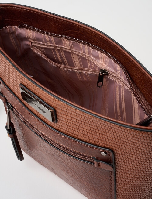 Pronta Moda Seagrass Crossbody Bag, Brown product photo View 06 L