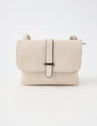 Pronta Moda Saddle Stitch Flap Crossbody Bag, Bone product photo View 02 S