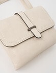 Pronta Moda Saddle Stitch Flap Crossbody Bag, Bone product photo View 05 S
