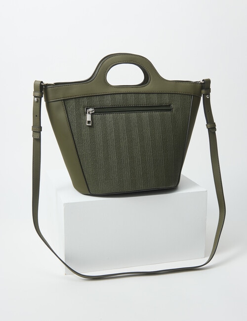 Pronta Moda Textured Shopper Bag, Olive product photo View 02 L