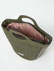 Pronta Moda Textured Shopper Bag, Olive product photo View 08 S