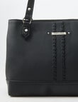 Pronta Moda Stitch Detail Tote Bag, Black product photo View 04 S
