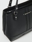 Pronta Moda Stitch Detail Tote Bag, Black product photo View 05 S