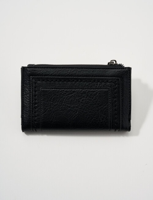 Pronta Moda Saddle Stitch Detail Wallet, Black product photo View 02 L