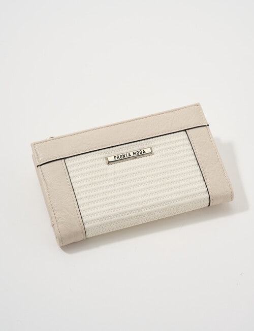 Pronta Moda Seagrass Wallet, Bone product photo