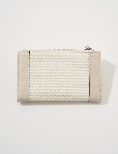 Pronta Moda Seagrass Wallet, Bone product photo View 02 L