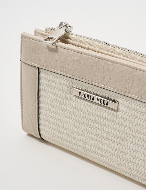 Pronta Moda Seagrass Wallet, Bone product photo View 05 L