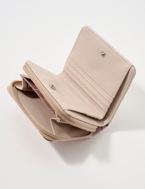 Pronta Moda Floral Small Wallet, Pink product photo View 03 L