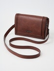 Pronta Moda Saddle Stitch Crossbody Bag, Brown product photo View 03 S