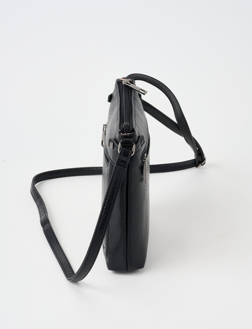 Pronta Moda Rivet Detail Small Crossbody Bag, Black product photo View 04 L