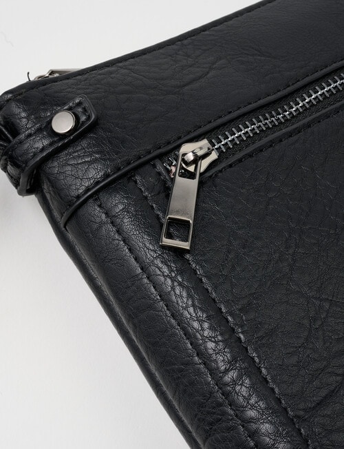 Pronta Moda Rivet Detail Small Crossbody Bag, Black product photo View 05 L
