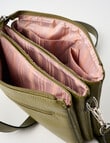 Pronta Moda 3 Compartment Crossbody Bag, Olive product photo View 06 S