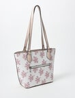 Pronta Moda Floral Shopper Bag, White product photo View 02 S