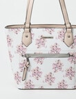 Pronta Moda Floral Shopper Bag, White product photo View 03 S