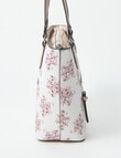 Pronta Moda Floral Shopper Bag, White product photo View 04 S