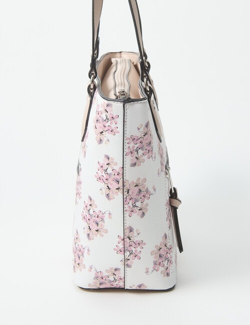 Pronta Moda Floral Shopper Bag, White product photo View 04 L