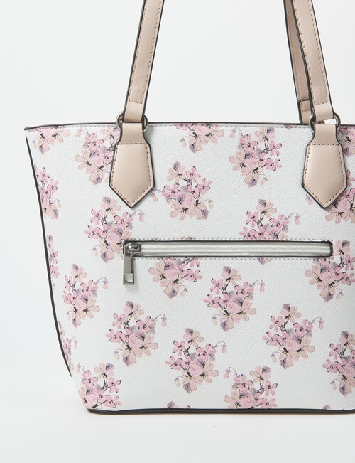 Pronta Moda Floral Shopper Bag, White product photo View 05 L