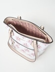 Pronta Moda Floral Shopper Bag, White product photo View 06 S