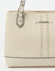 Pronta Moda Stitch Detail Tote Bag, Bone product photo View 04 S