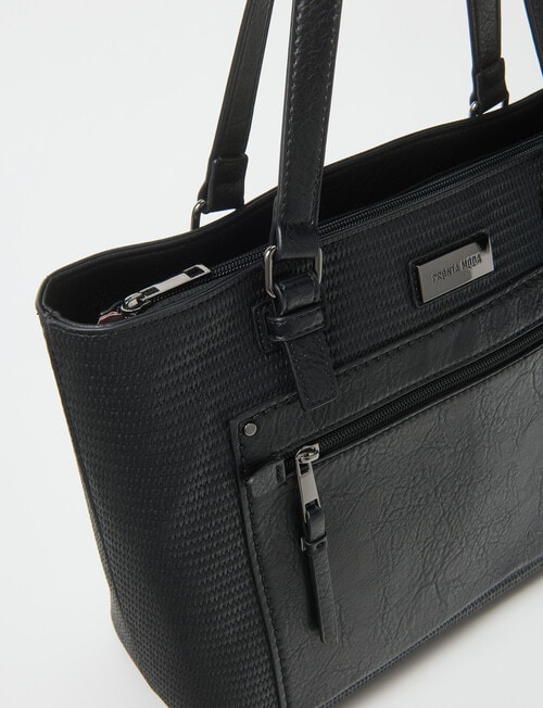 Pronta Moda Seagrass Tote Bag, Black product photo View 04 L