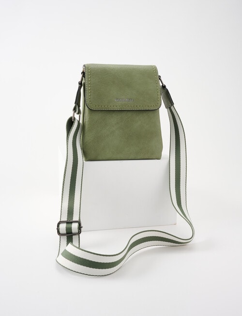 Pronta Moda Multi Comp Crossbody Bag, Avocado product photo