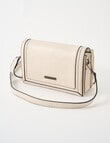Pronta Moda Saddle Stitch Crossbody Bag, Bone product photo View 03 S