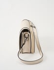 Pronta Moda Saddle Stitch Crossbody Bag, Bone product photo View 04 S