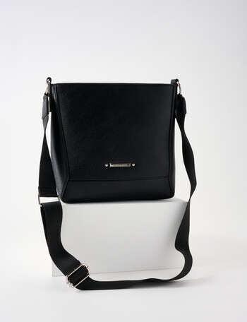 Pronta Moda Geometric Crossbody Bag, Black product photo