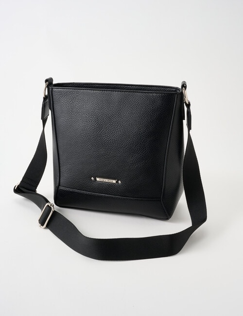 Pronta Moda Geometric Crossbody Bag, Black product photo View 03 L