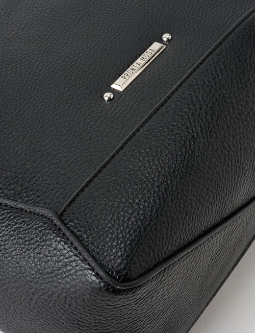 Pronta Moda Geometric Crossbody Bag, Black product photo View 06 L