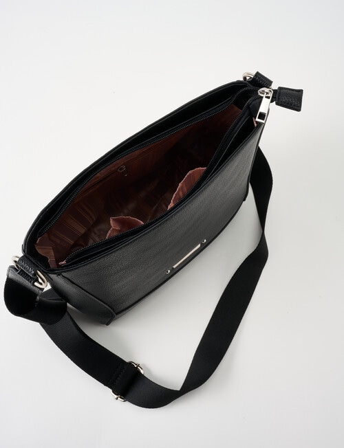 Pronta Moda Geometric Crossbody Bag, Black product photo View 07 L