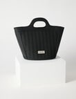 Pronta Moda Textured Shopper Bag, Black product photo View 03 S
