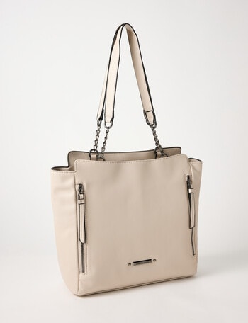 Pronta Moda Chain Detail Tote Bag, Bone product photo
